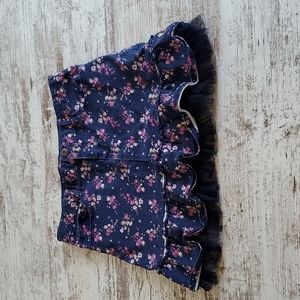 Girls Gap Denim Skirt Size 14 floral